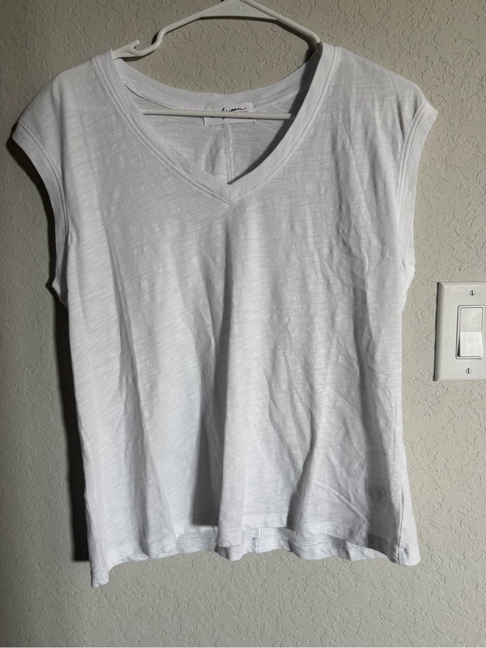 Carly Jean Los Angeles Kat White V-Neck Tank Top